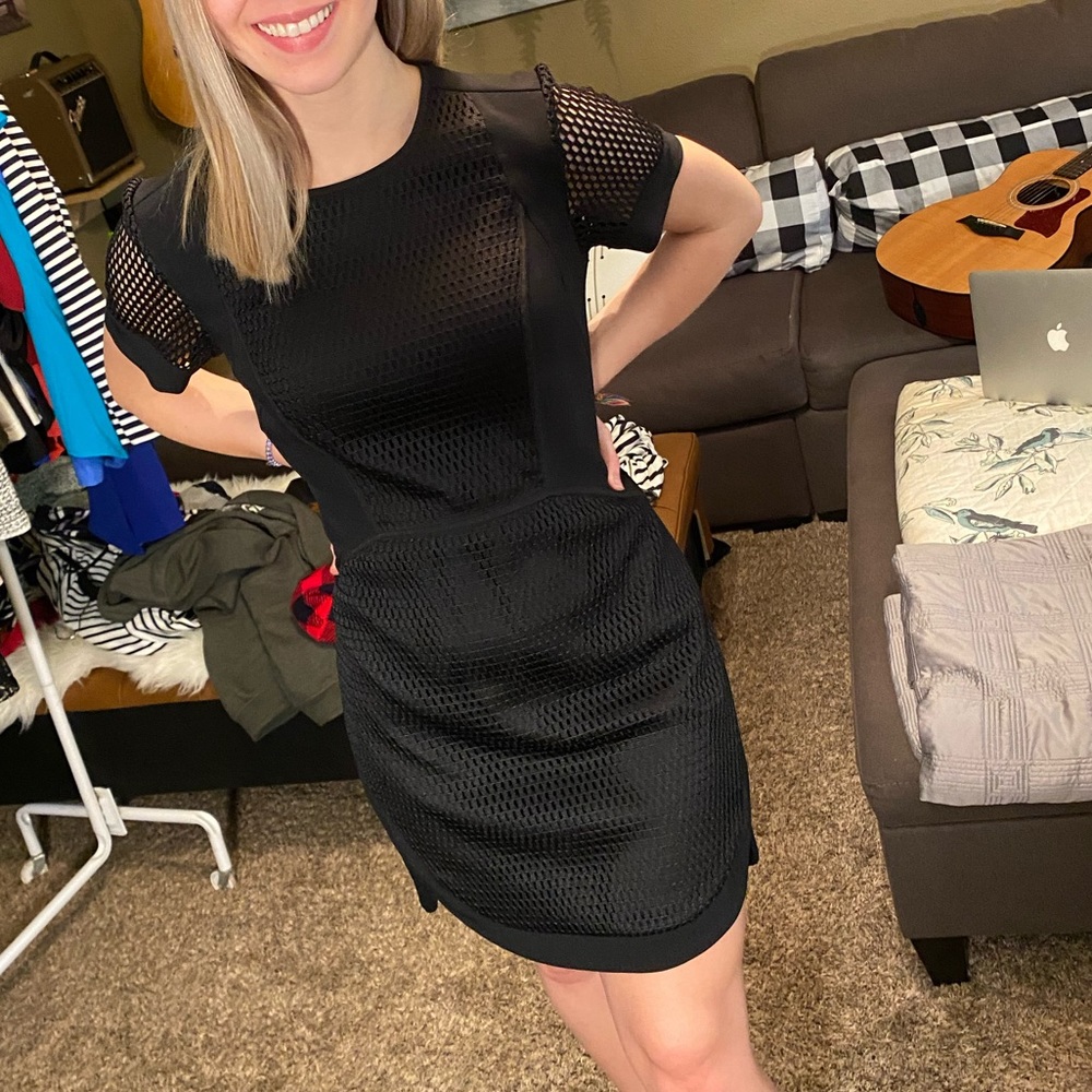 Banana Republic LBD w mesh insets